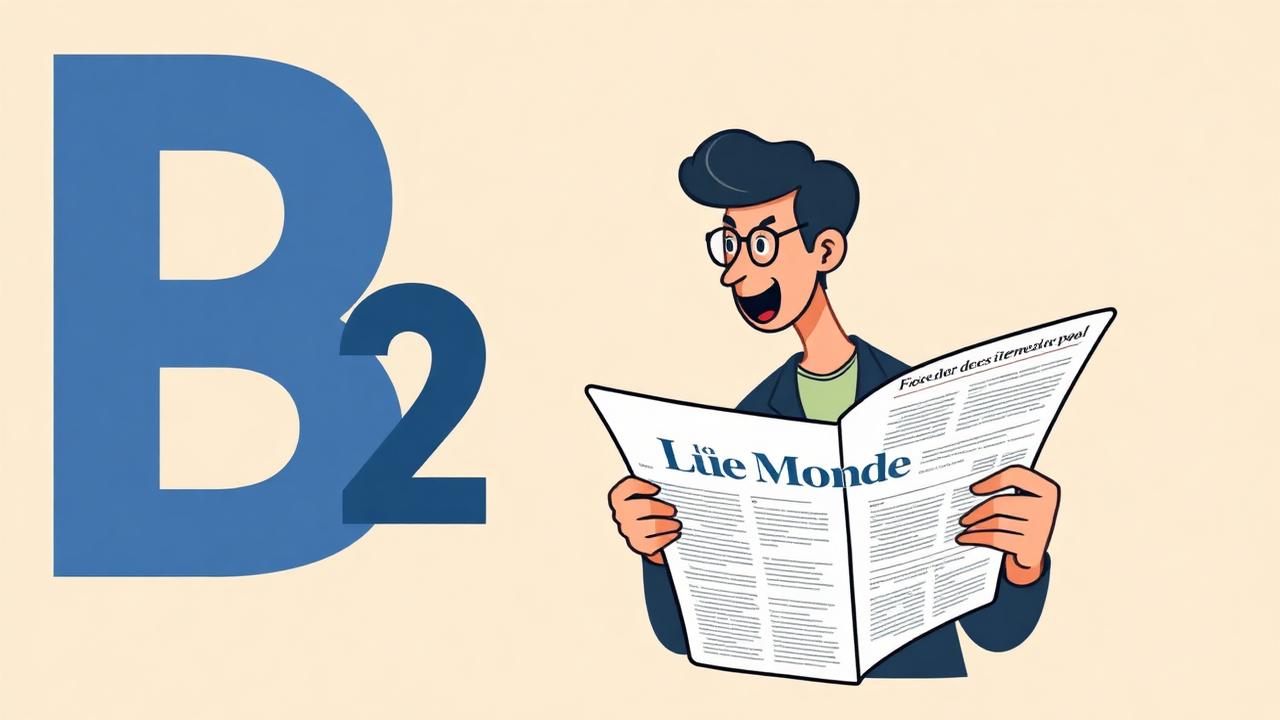 Иллюстрация уровня французского B2: чтение прессы Le Monde