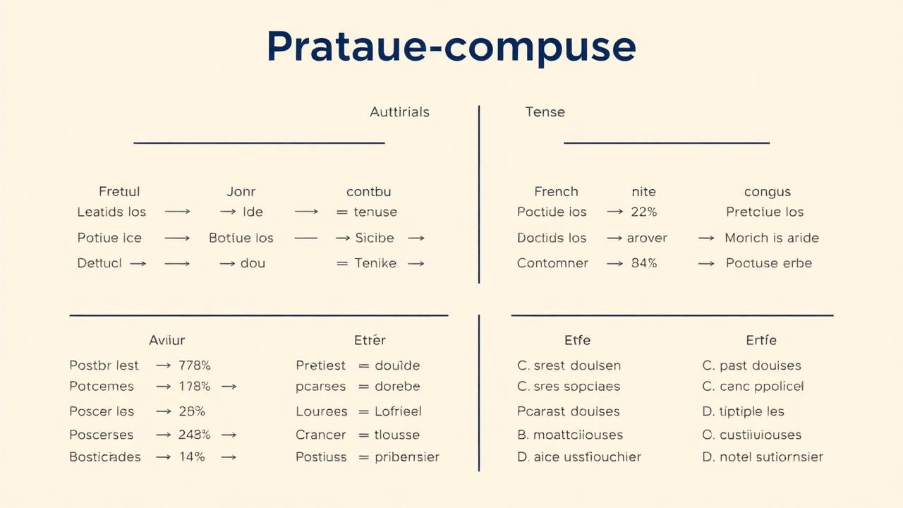 Иллюстрация спряжения passé composé с avoir и être